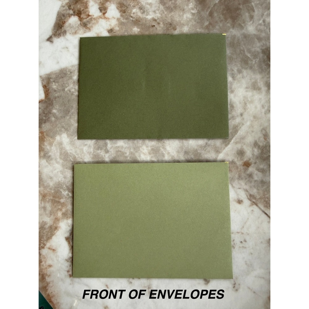 83 PK Sage Green Thank You Cards Botanical Gold Foil Envelopes - Picture 4 of 7